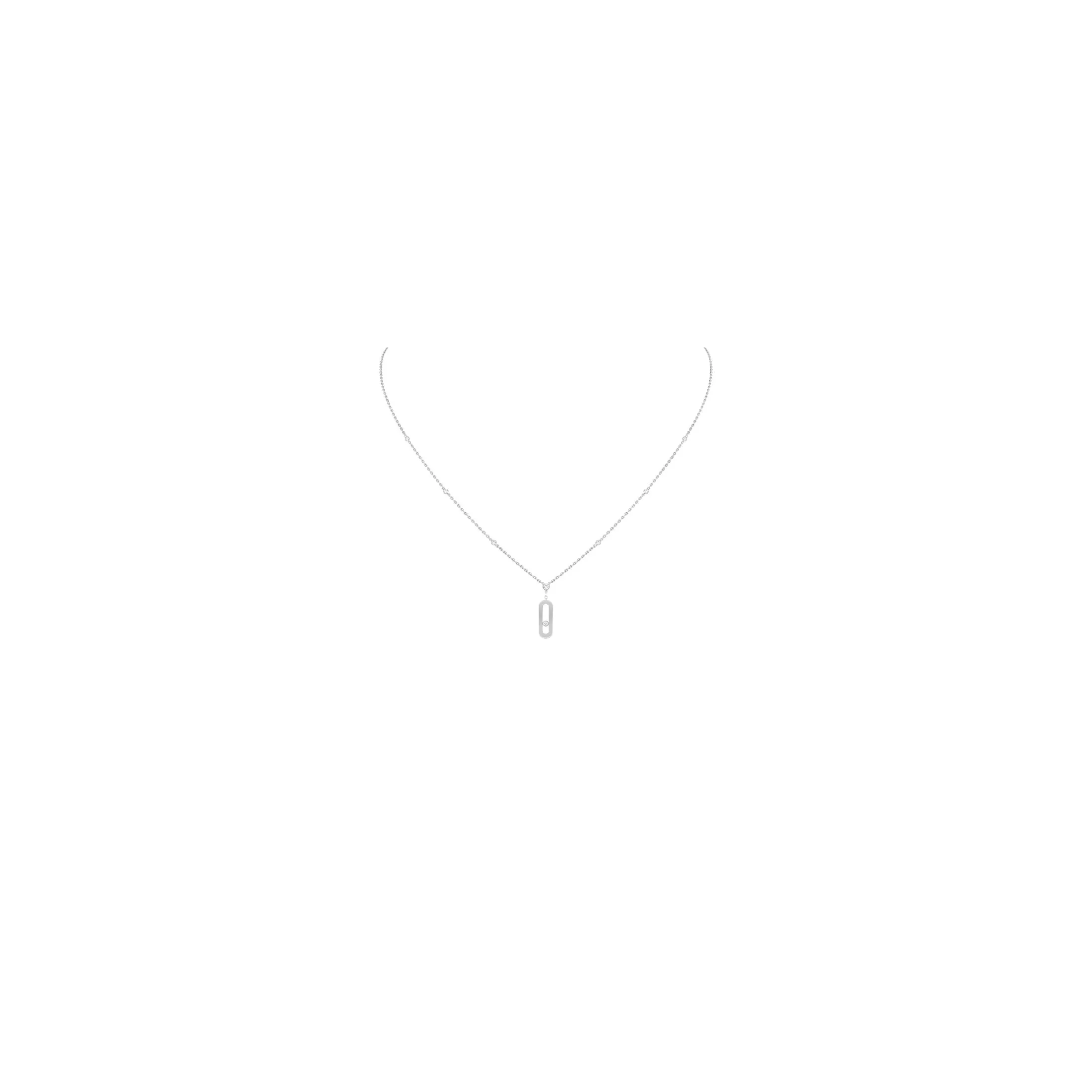 Collier Long Messika Move Uno en or blanc et diamants