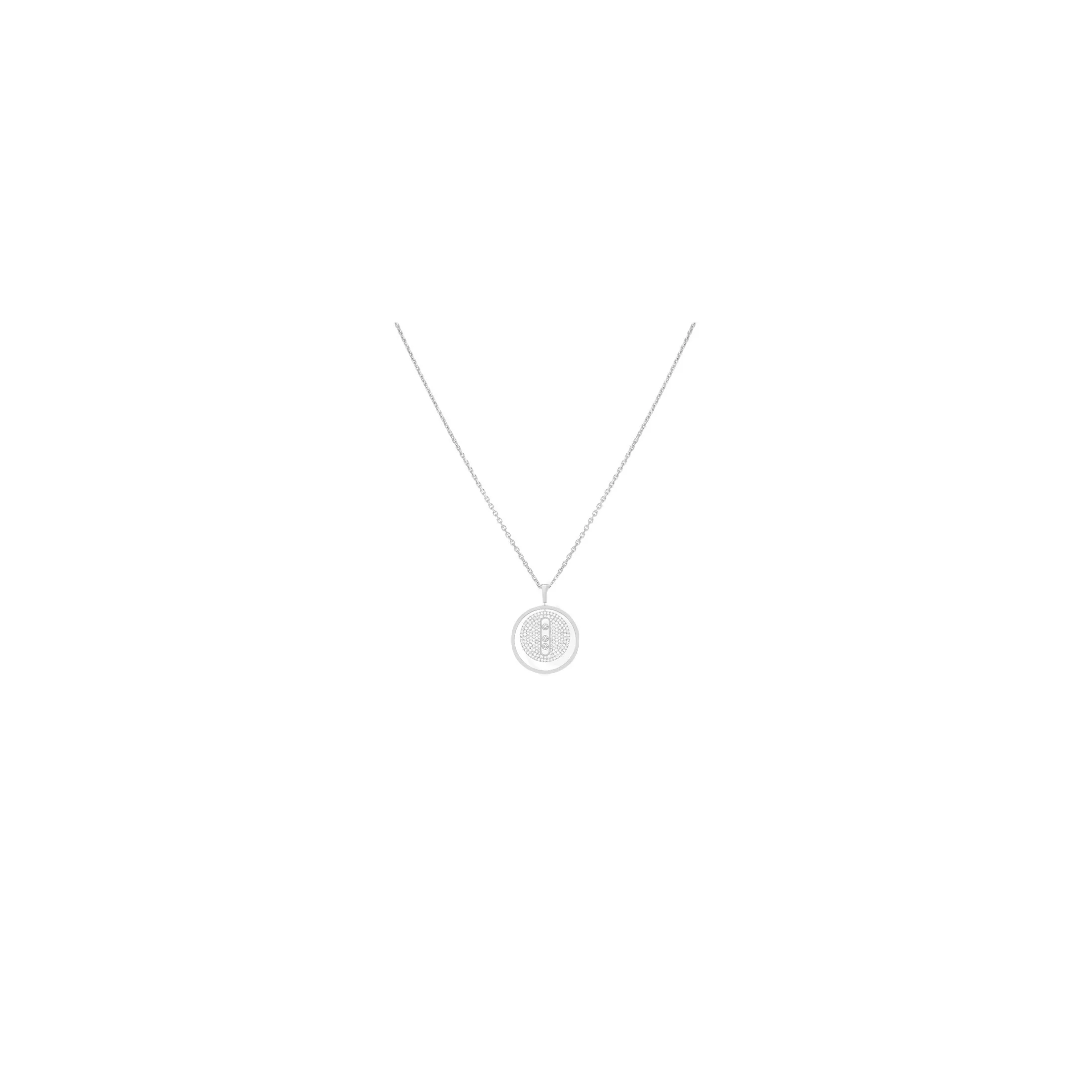 Collier Messika Lucky Move moyen modèle pavé en or blanc et diamants