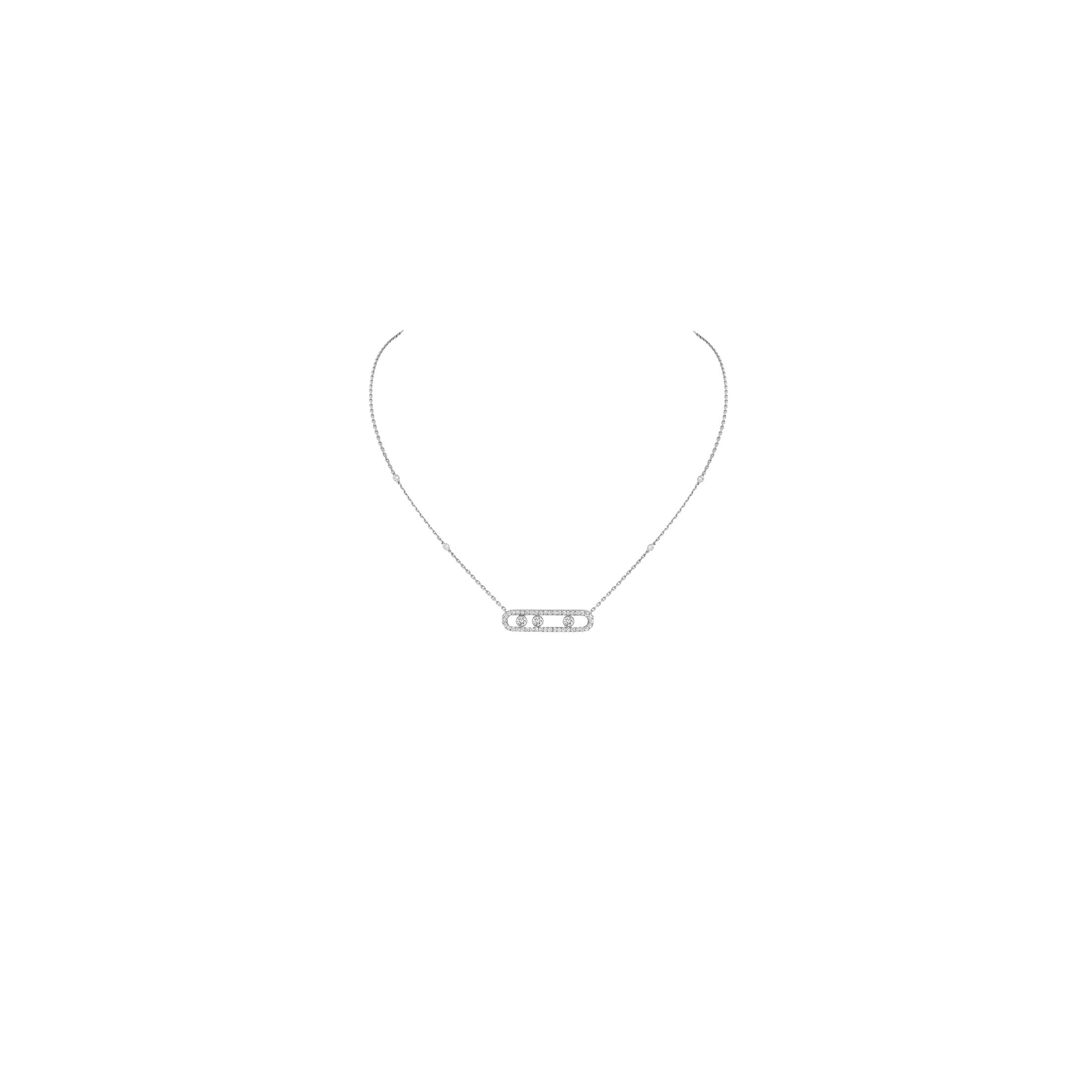 Collier Messika Move Pavé en or blanc et diamants