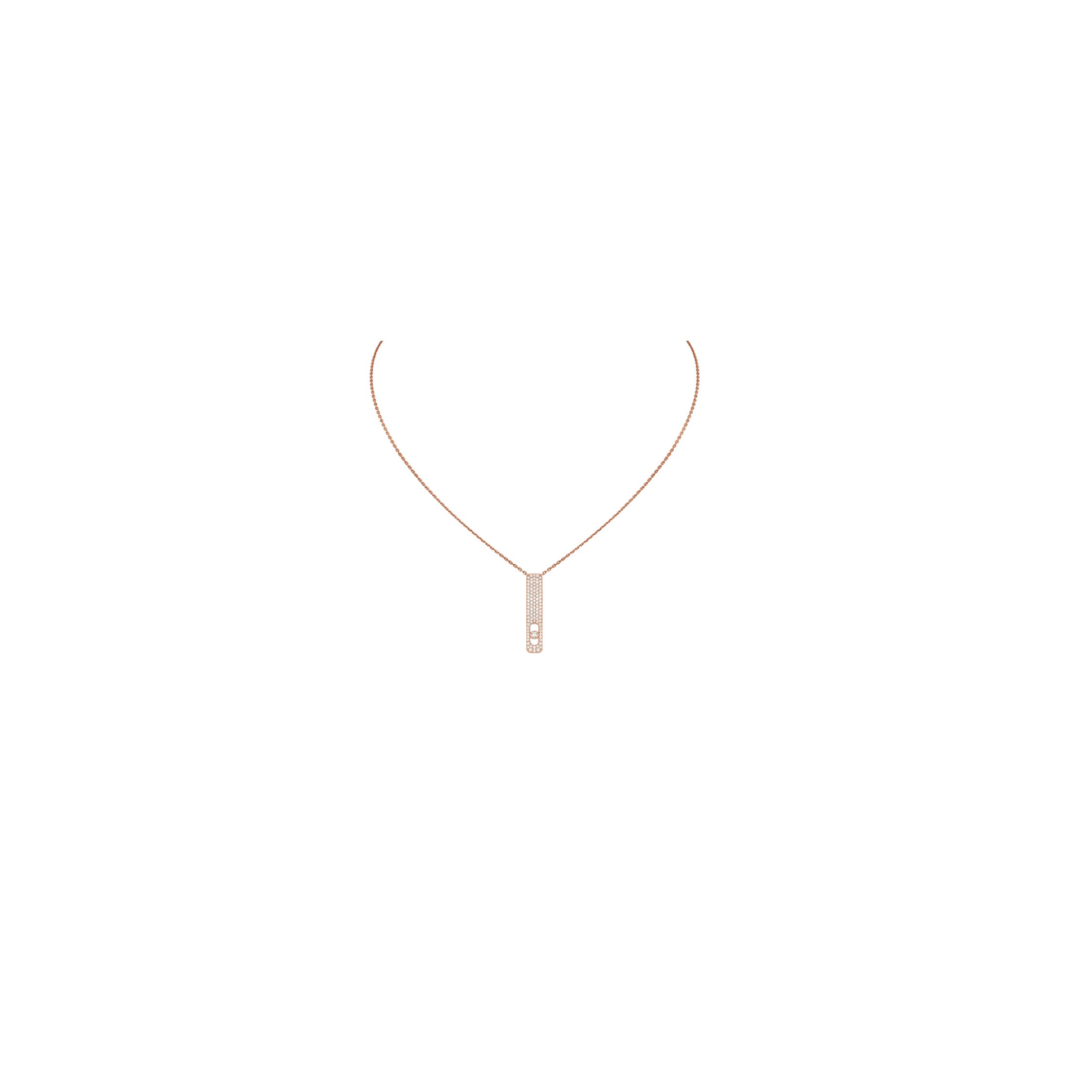 Collier Messika My First Diamond Pavé en or rose et diamants