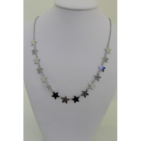 Collier Star en argent sterling 925, de couleur argent avec des étoiles