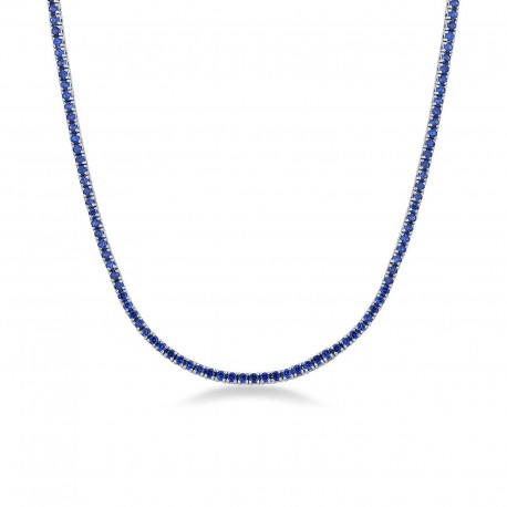 collier tennis avec saphirs sertis