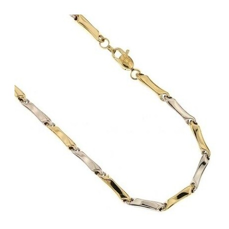 Collier tube en or blanc et jaune