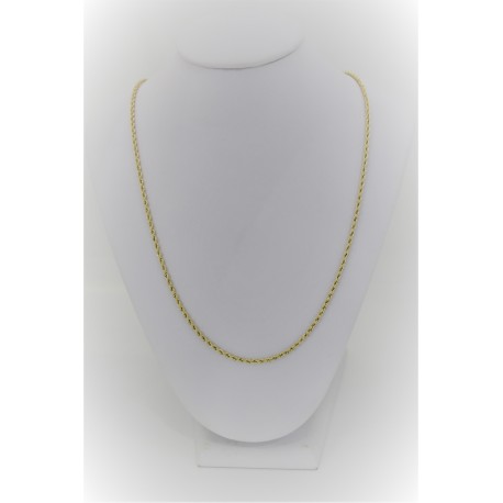 Collier unisexe en or jaune 18 kt avec maille roll