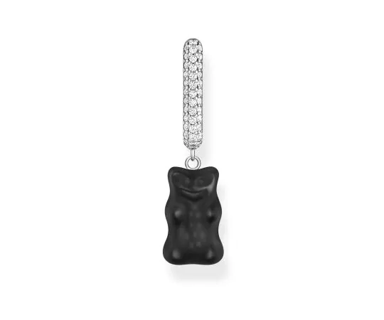 Thomas Sabo CR727-052-11 Créole Unique En Argent Avec Ourson d'Or Noir En Version Midi Femme