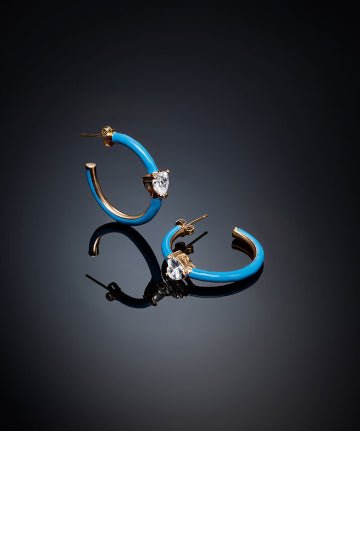 Chiara Ferragni Love Parade Blue Hoop Earrings