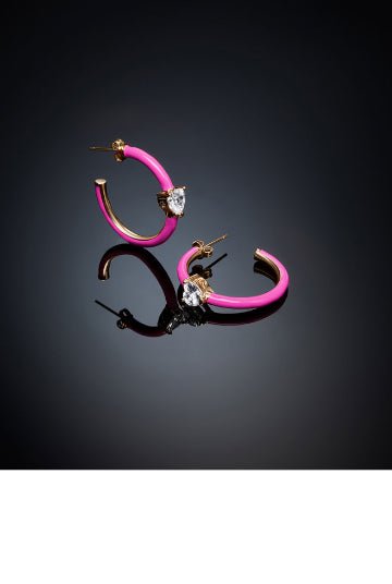 Chiara Ferragni Love Parade Pink Hoop Earrings