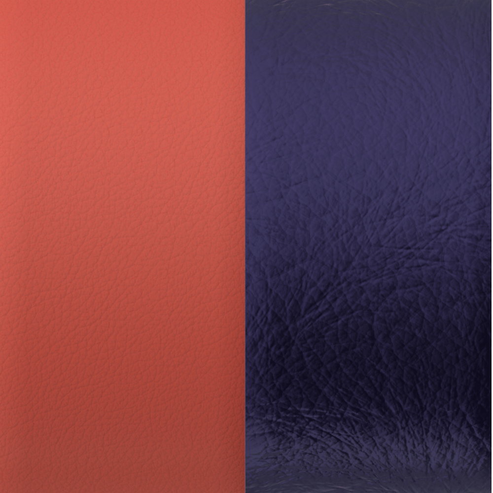 Coral/metallic navy Georgette leather