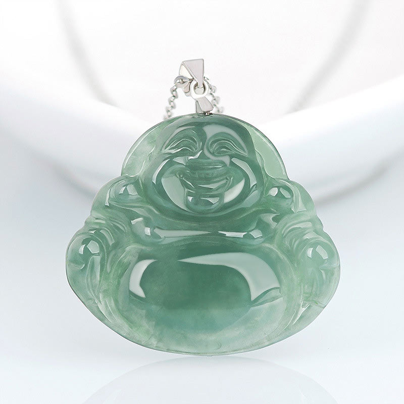 Buddha Stones en argent sterling 925 et jade Bouddha rieur