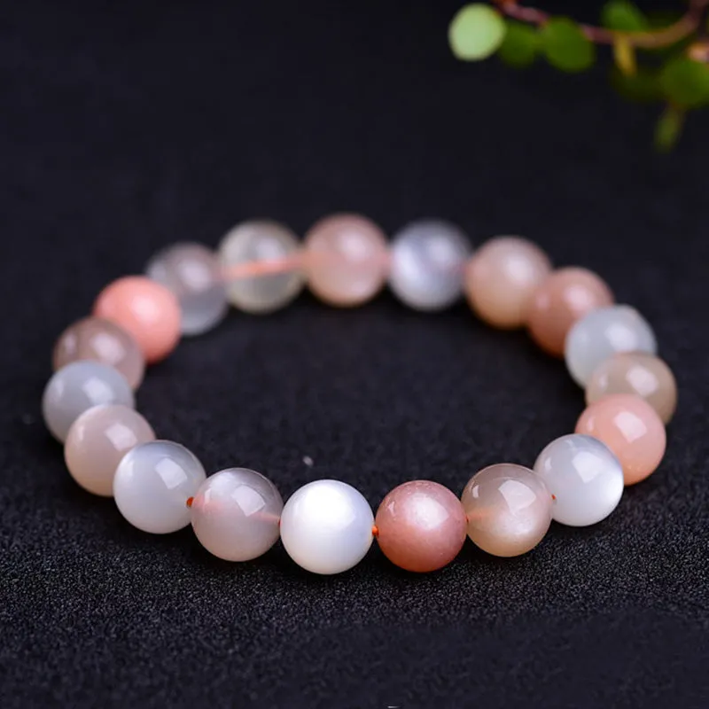 Bracelet de richesse positif en pierre de lune naturelle