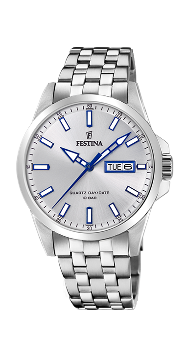 Classics - Modèle F20357/1 - Argenté & Bleu - Montre Festina