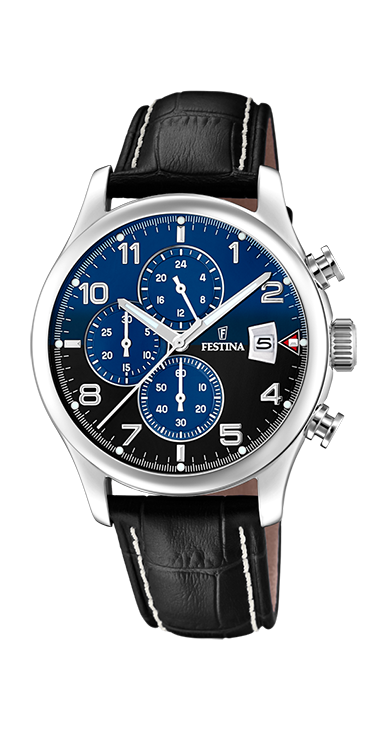 Timeless Chronograph - Modèle F20375/7 - Noir & Bleu - Montre Festina