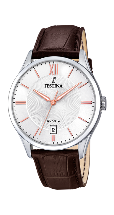 Classics - Modèle F20426/4 - Cuir Marron & Blanc - Montre Festina