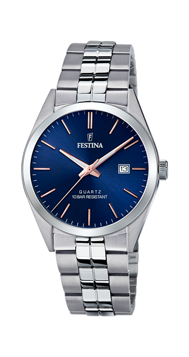 Classics - Modèle F20437/B - Argenté & Bleu - Montre Festina