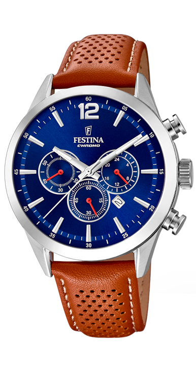Timeless Chronograph - Modèle F20542/3 - Marron & Bleu - Montre Festina