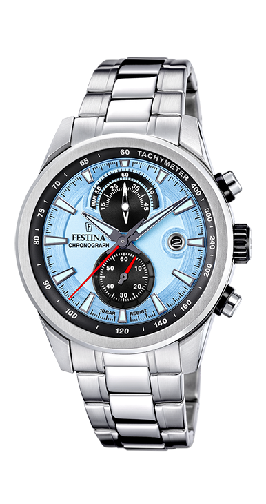 Timeless Chronograph - Modèle F20694/2 - Argenté & Bleu - Montre Festina