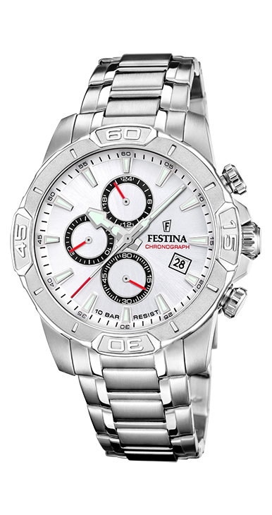 Timeless Chronograph - Modèle F20704/1 - Argenté & Blanc - Montre Festina