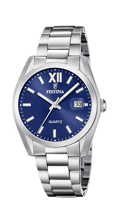 Classics - Modèle F20707/7 - Argenté & Bleu Foncé - Montre Festina