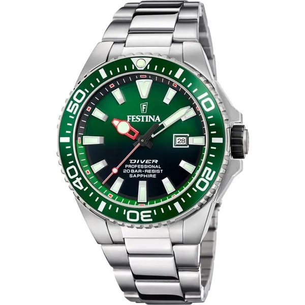 Festina - Montre Homme - Bracelet acier - cadran vert - Ref F20663/2