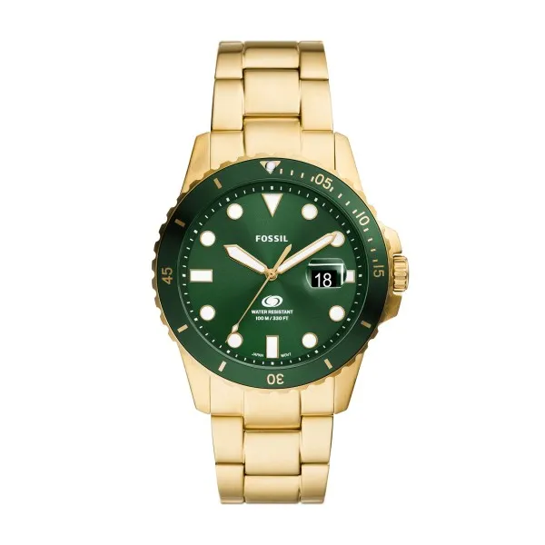Fossil - Montre Homme - Acier doré - cadran vert - Ref FS6030