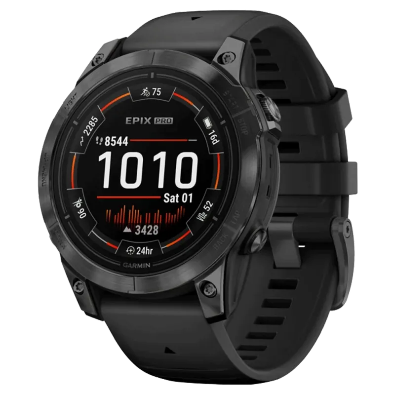 Garmin - Montre Homme connectée Epix Pro Gen 2 noir avec bracelet en silicone - Ref 010-02803-01