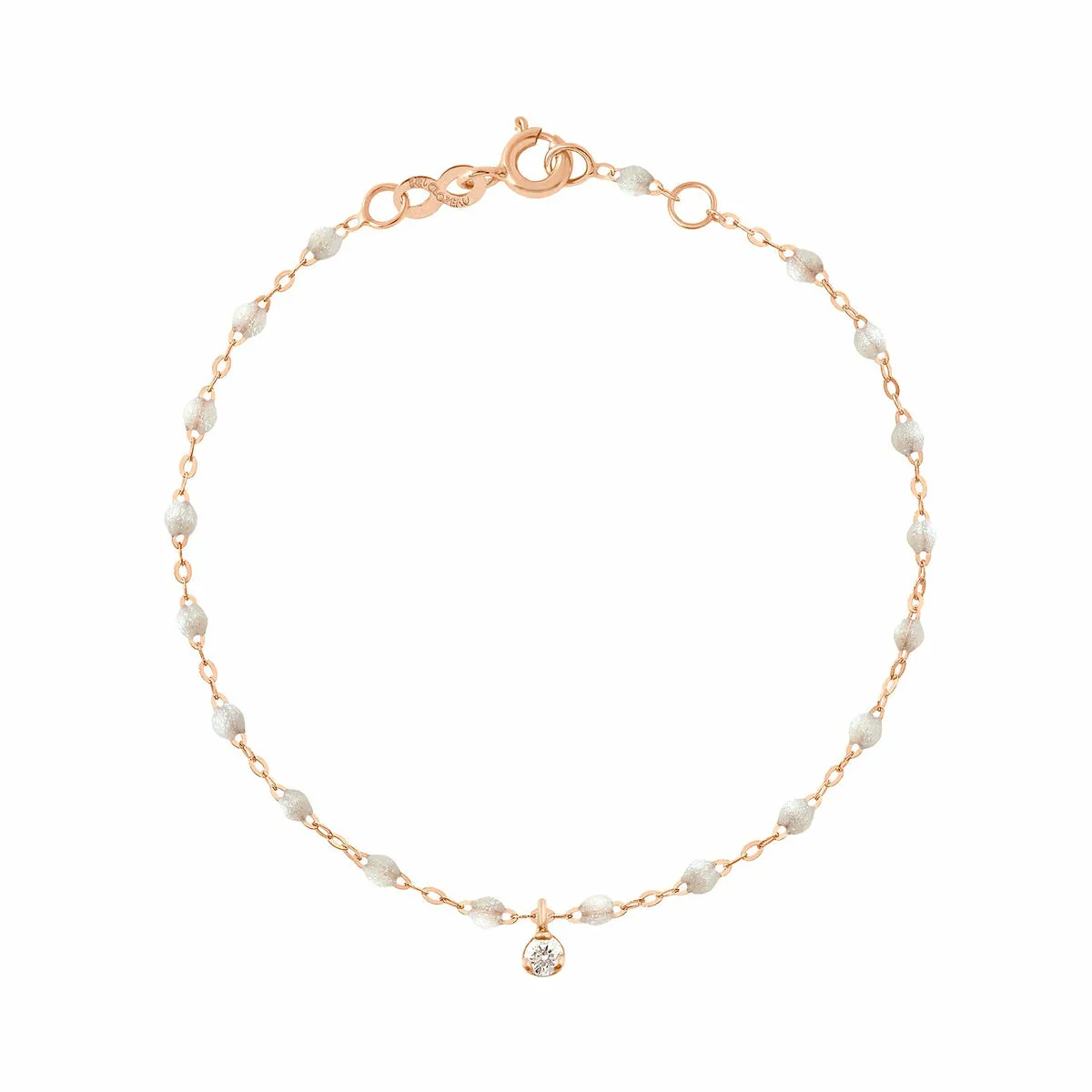 Bracelet Gigi Clozeau Gigi Suprême en or rose, résine opale et diamant, 17cm