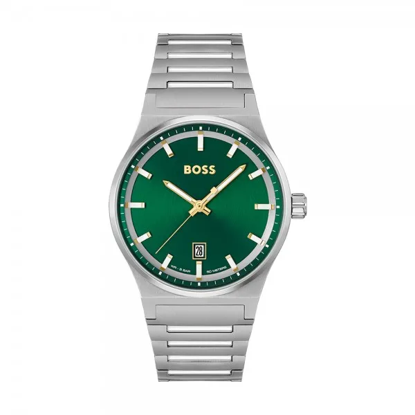 Hugo Boss - Montre Homme - Candor - Cadran Vert - Bracelet Acier - Ref 1514079