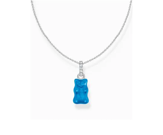 Thomas Sabo KE2209-052-1-L45V Chaîne argentée avec pendentif Ours d'Or bleu Femme