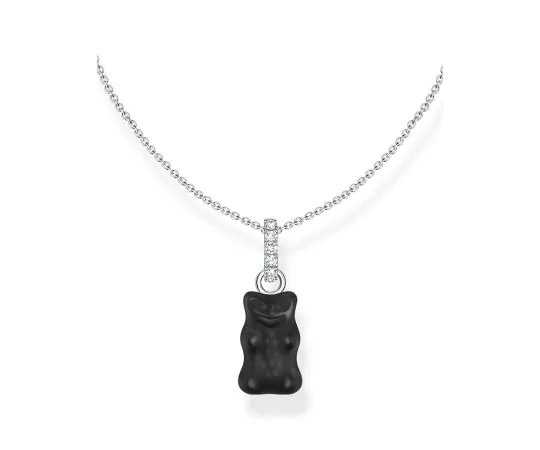 Thomas Sabo KE2209-052-11-L45V Chaîne avec pendentif ours Doré noir et zirconium Femme