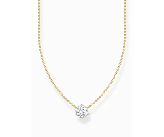 Thomas Sabo KE2210-414-14-L45V Chaîne plaquée or avec pendentif zircon blanc Femme