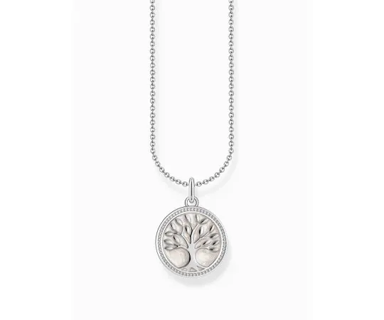 Thomas Sabo KE2220-007-21-L45V Collier en argent avec pendentif Tree of Love et émail blanc Femme
