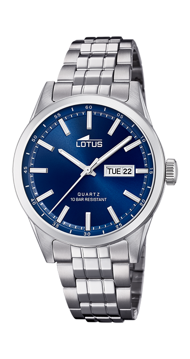 Classic - Modèle 18670/3 - Argenté & Bleu - Montre Lotus
