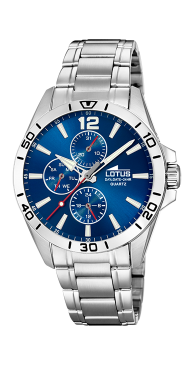 Multifonction - Modèle 18812/1 - Argenté & Bleu - Montre Lotus