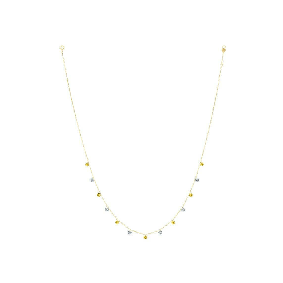 Achat Collier La Brune & La Blonde Confetti en or jaune, saphirs jaunes et diamants