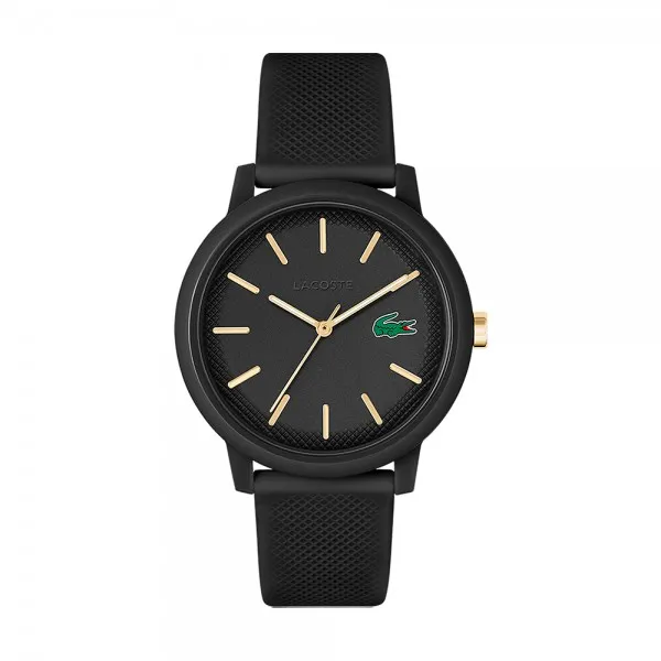 Lacoste - Montre Homme - Cadran Noir - Bracelet Silicone Noir - Ref 2011233