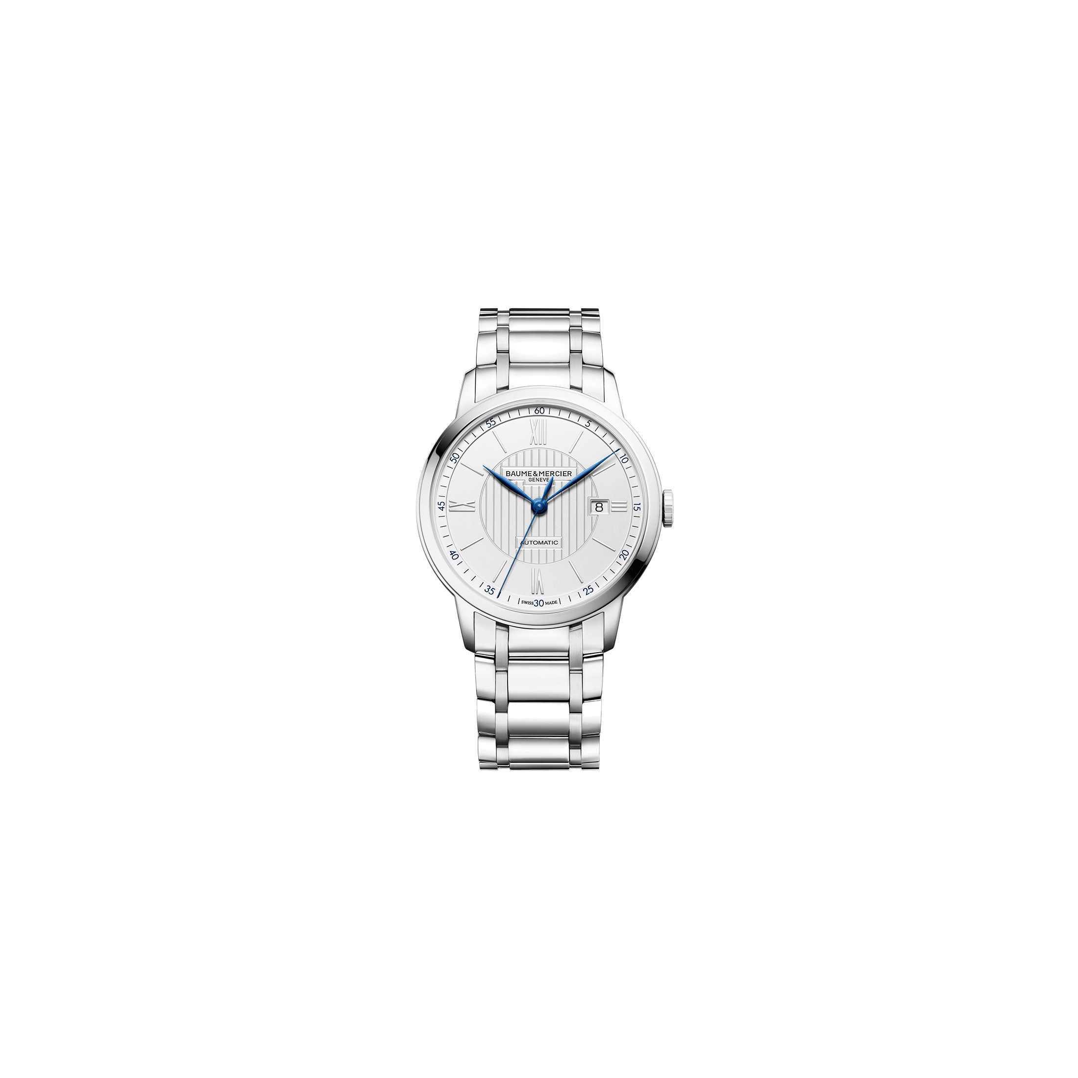 Montre Baume et Mercier Classima automatique cadran argenté bracelet acier 42 mm