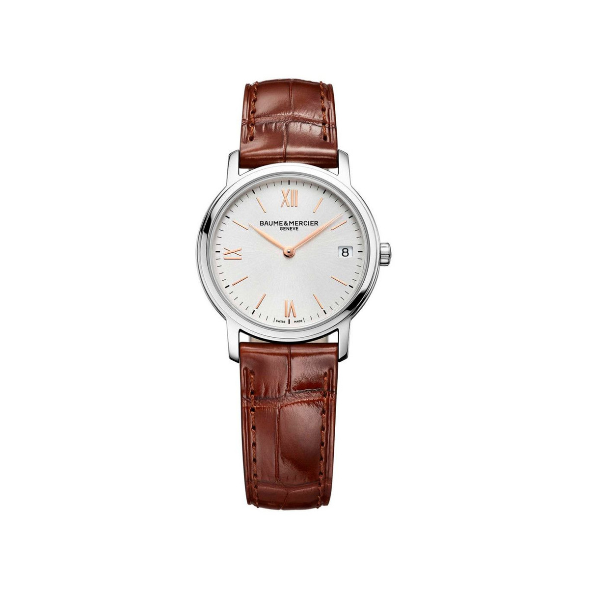 Montre Baume et Mercier Classima femme acier bracelet cuir brun