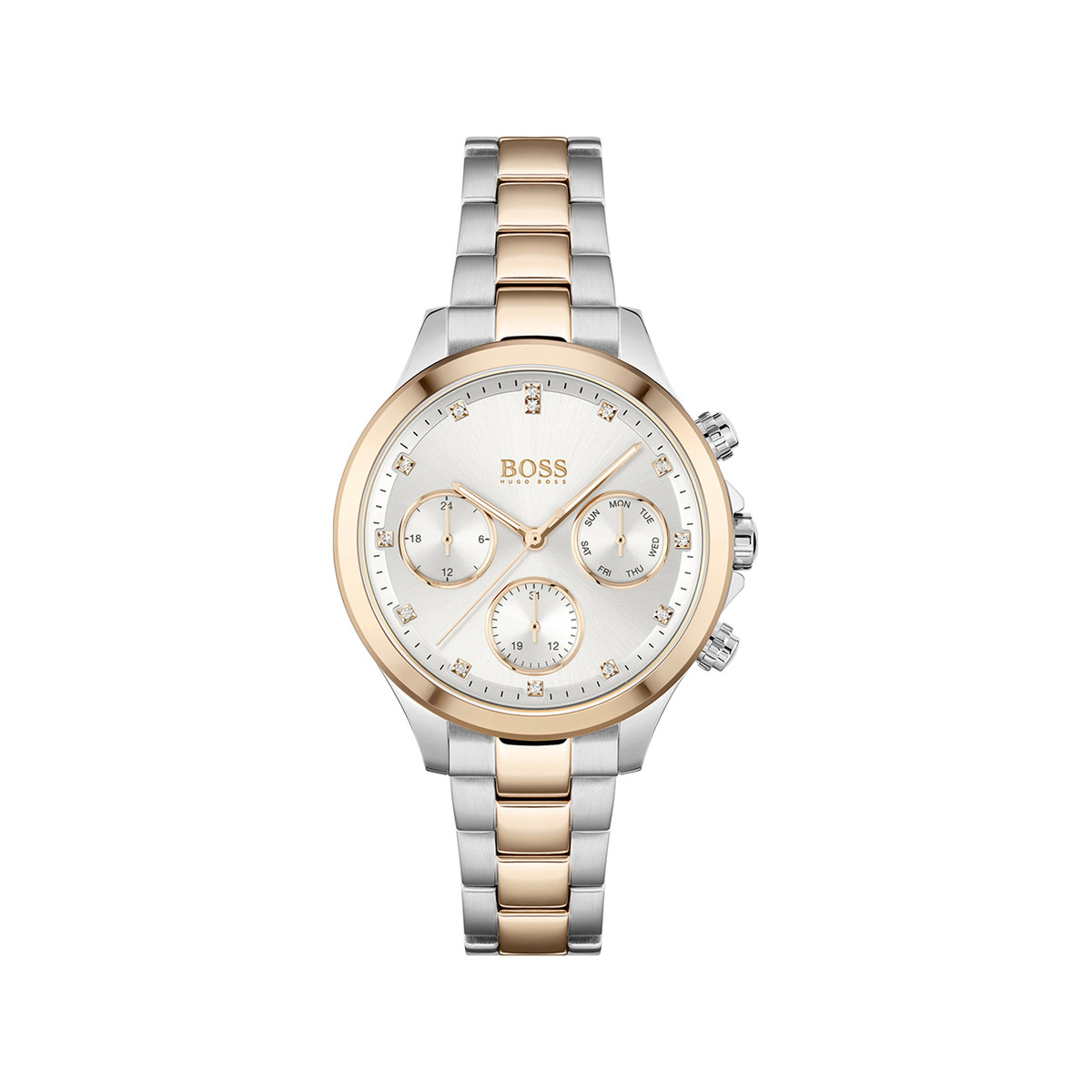 Montre Boss femme acier bicolore jaune