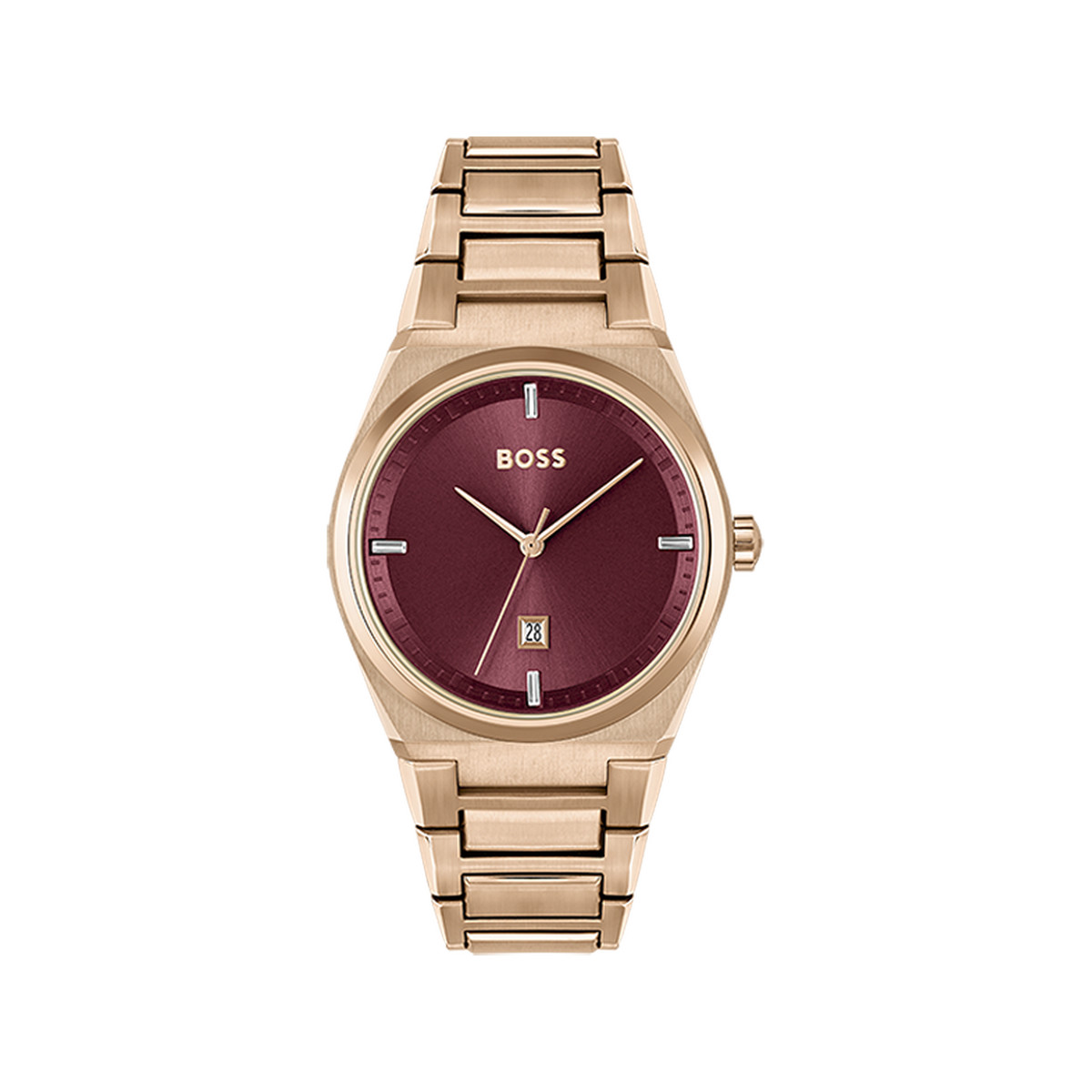 Montre BOSS Steer femme bracelet acier doré rose