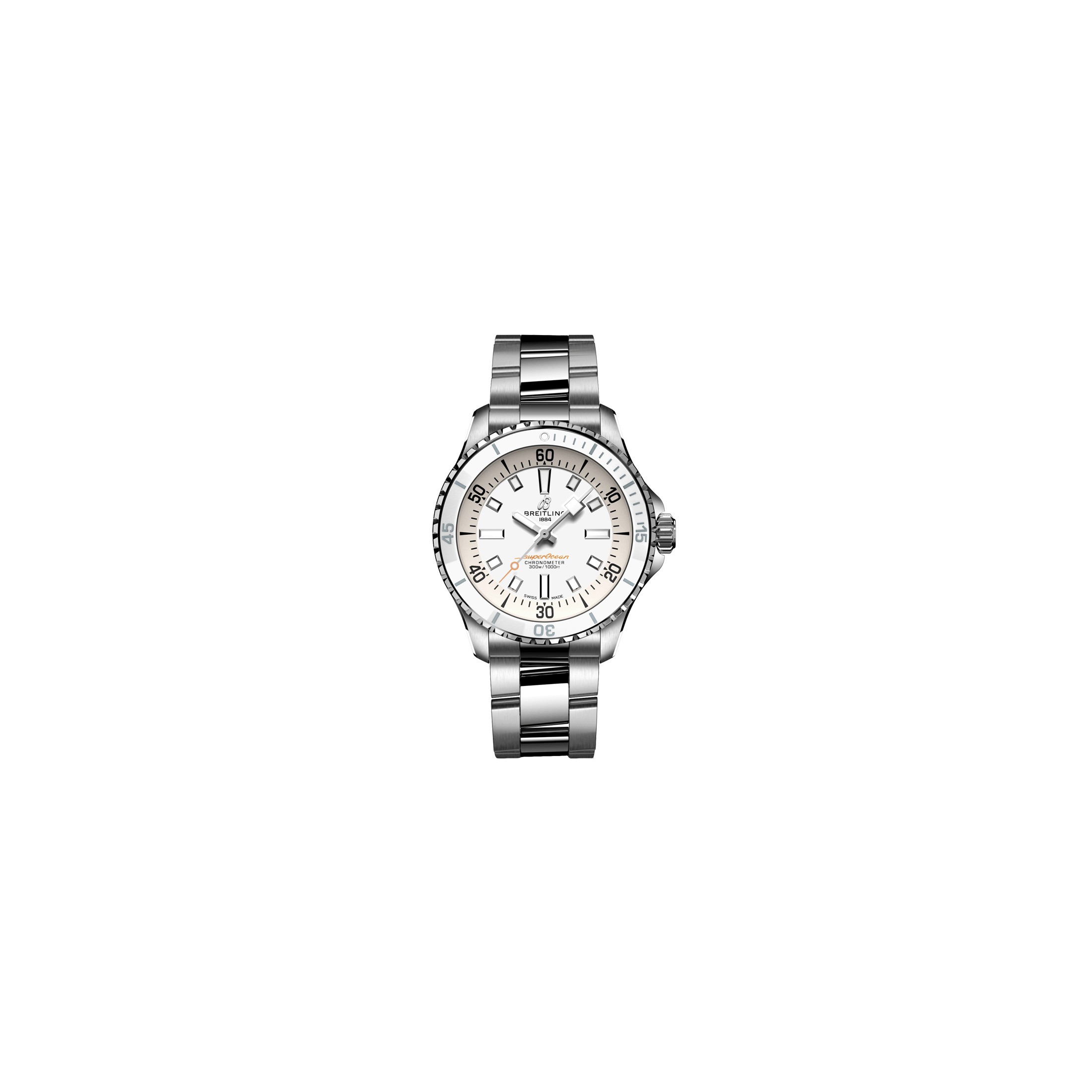Montre Breitling Superocean automatique cadran blanc bracelet acier 36 mm