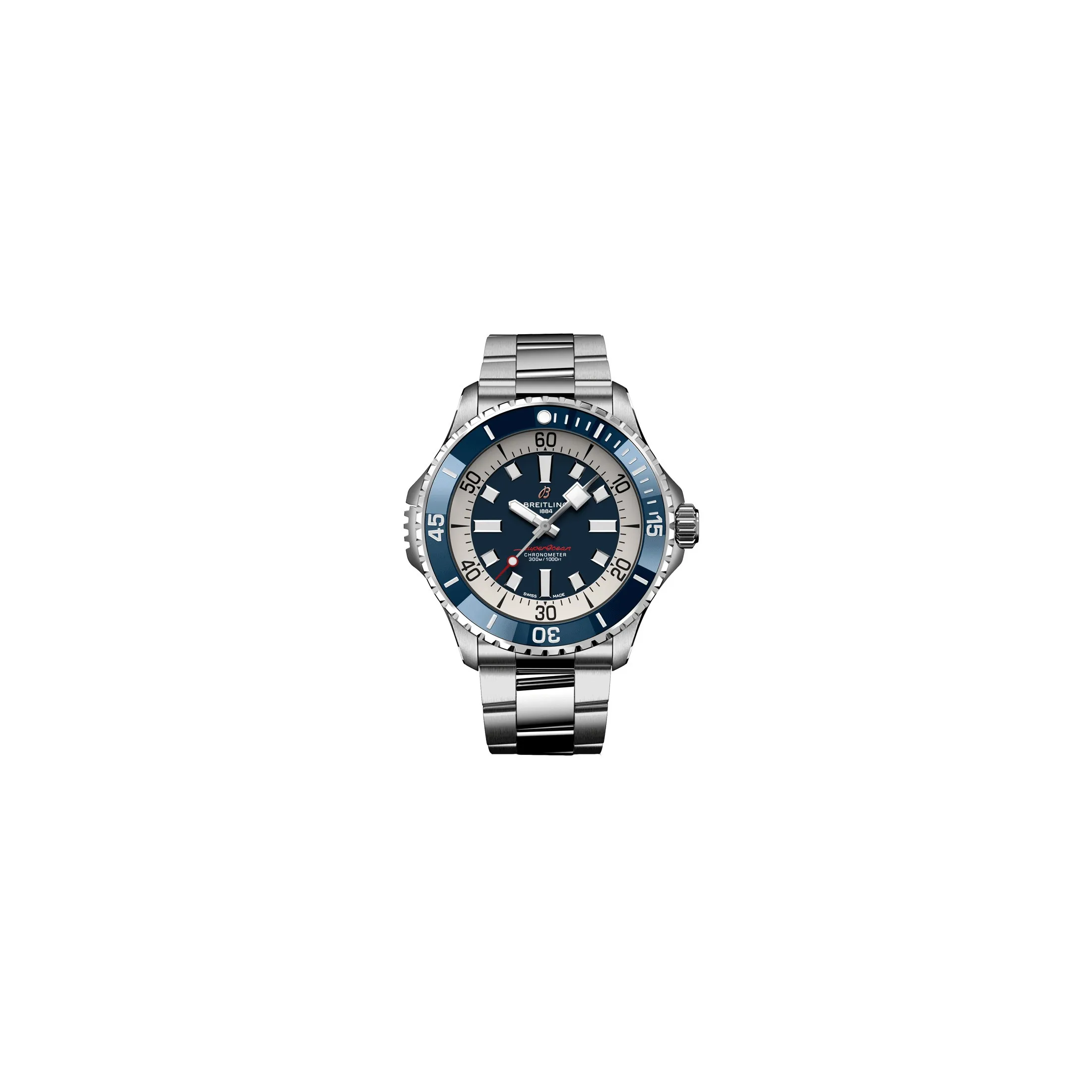 Montre Breitling Superocean automatique cadran bleu bracelet acier 46 mm
