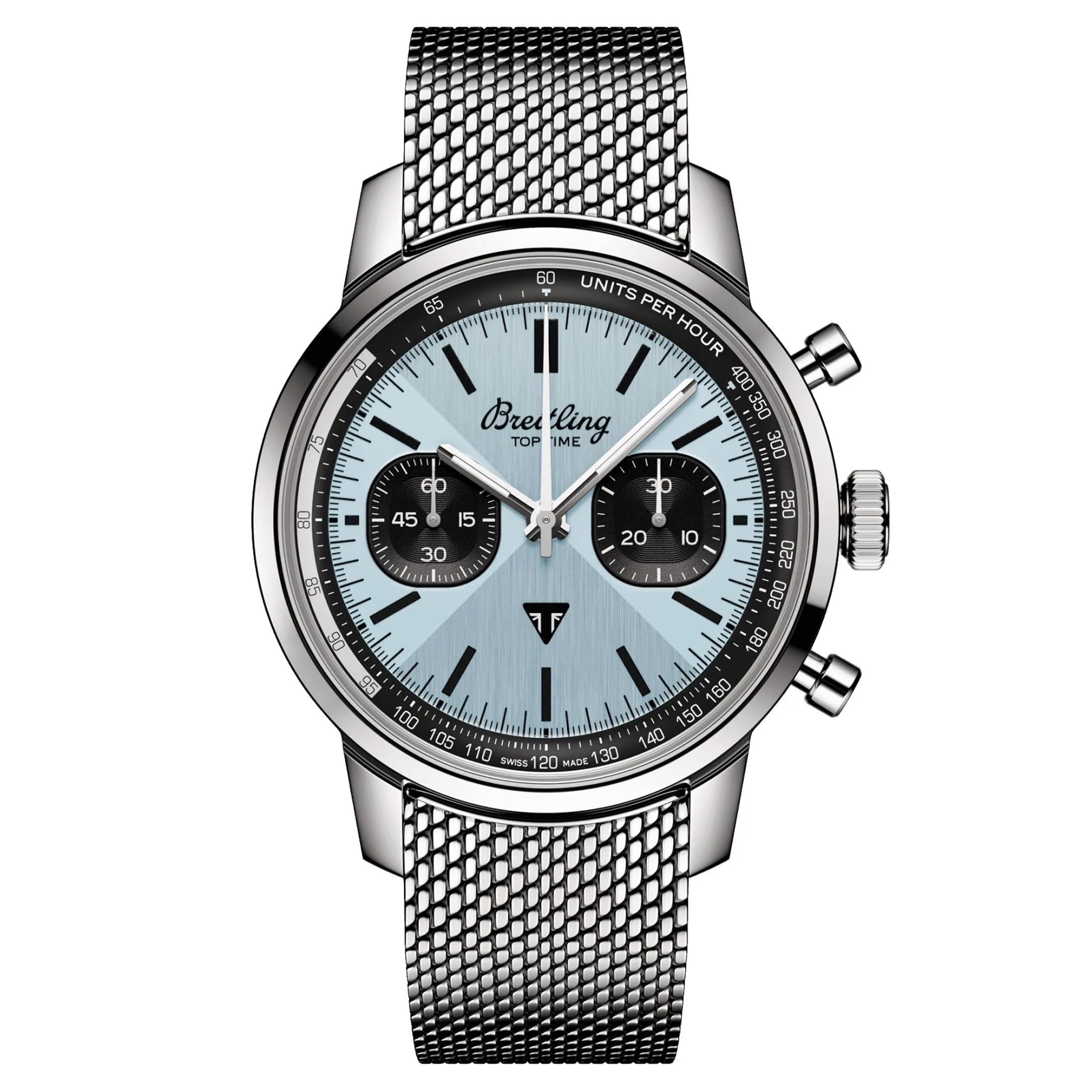 Montre Breitling Top Time Triumph B01 automatique cadran bleu bracelet acier 41 mm