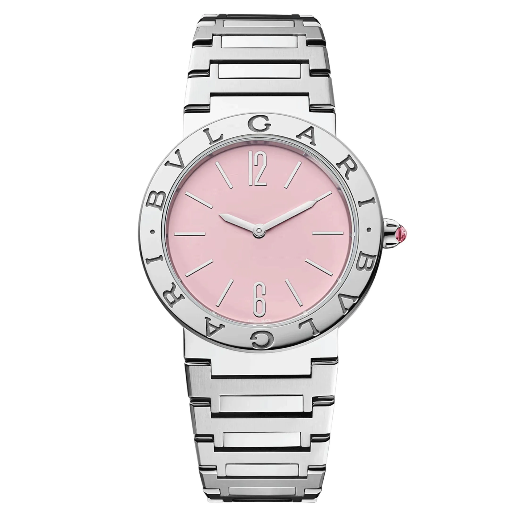 Montre Bulgari Bvlgari Bvlgari Lady quartz cadran rose bracelet acier 33 mm