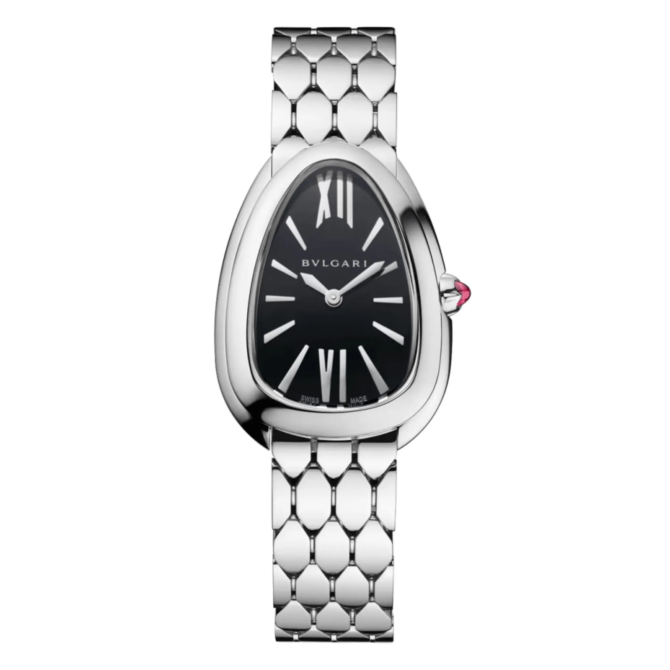 Montre Bulgari Serpenti Seduttori quartz cadran noir bracelet acier 33 mm