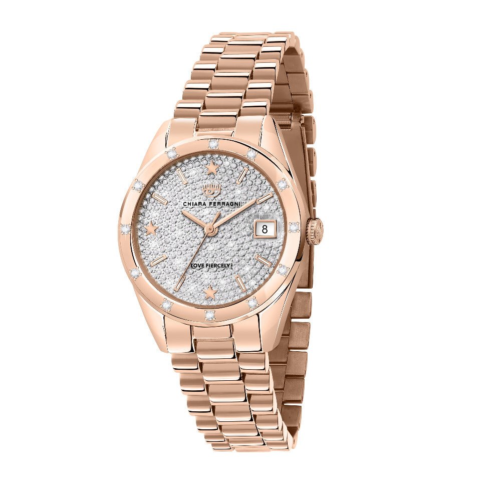 Chiara Ferragni Everyday rose gold watch with sparkling dial