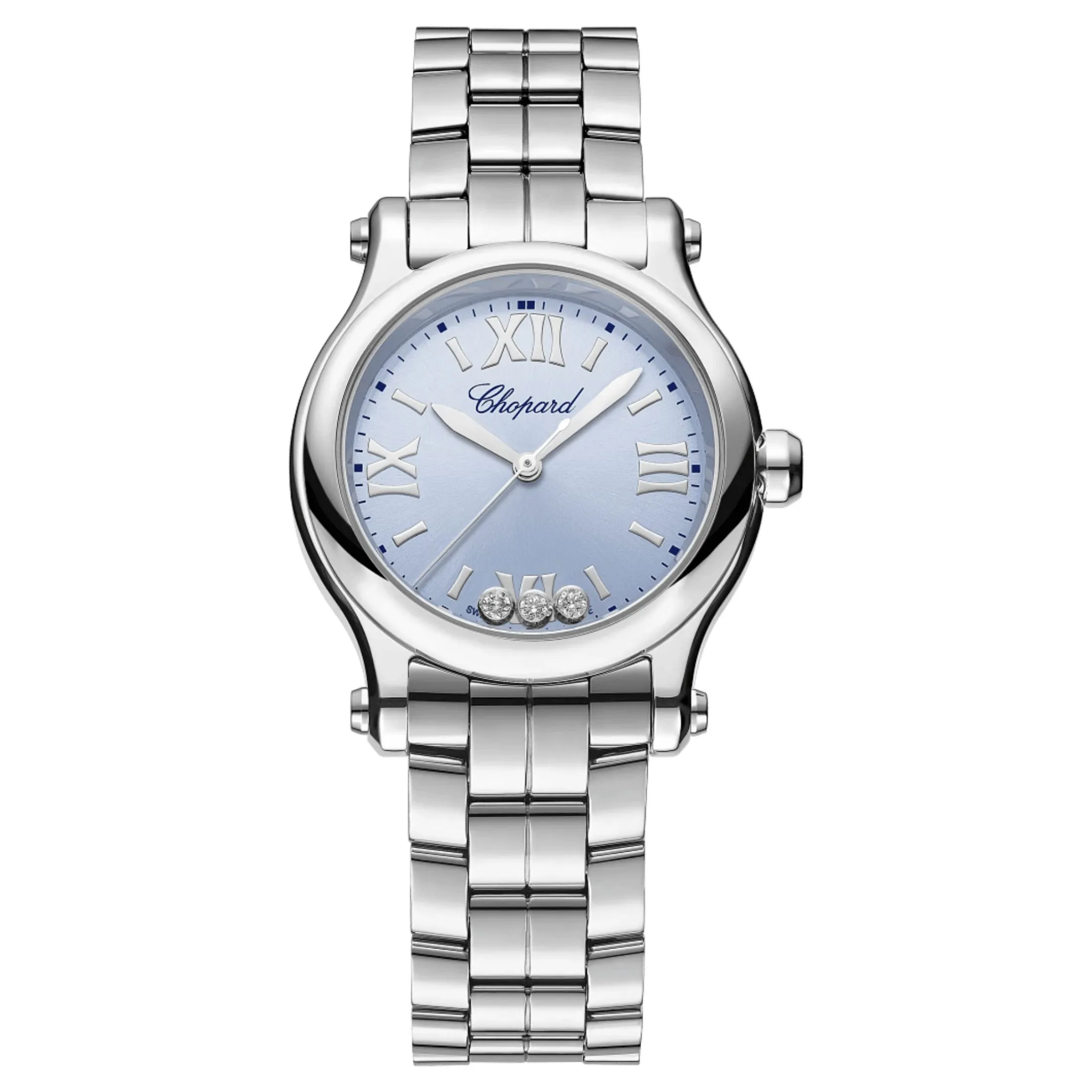 Montre Chopard Happy Sport quartz cadran bleu bracelet acier 30 mm