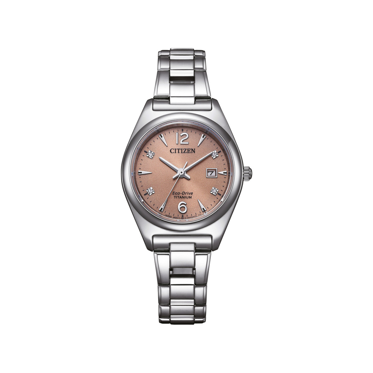 Montre CITIZEN super titanium ladies femme eco-drive, bracelet tissu gris argent