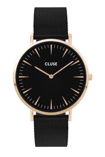CLUSE Boho Chic Black Gold Watch