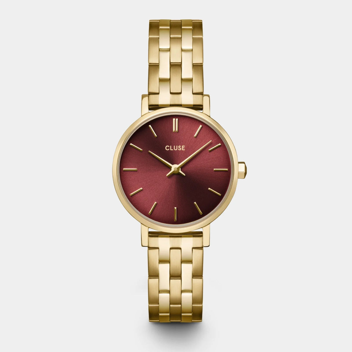 CLUSE Boho Chic Petite Gold Cherry Red Watch