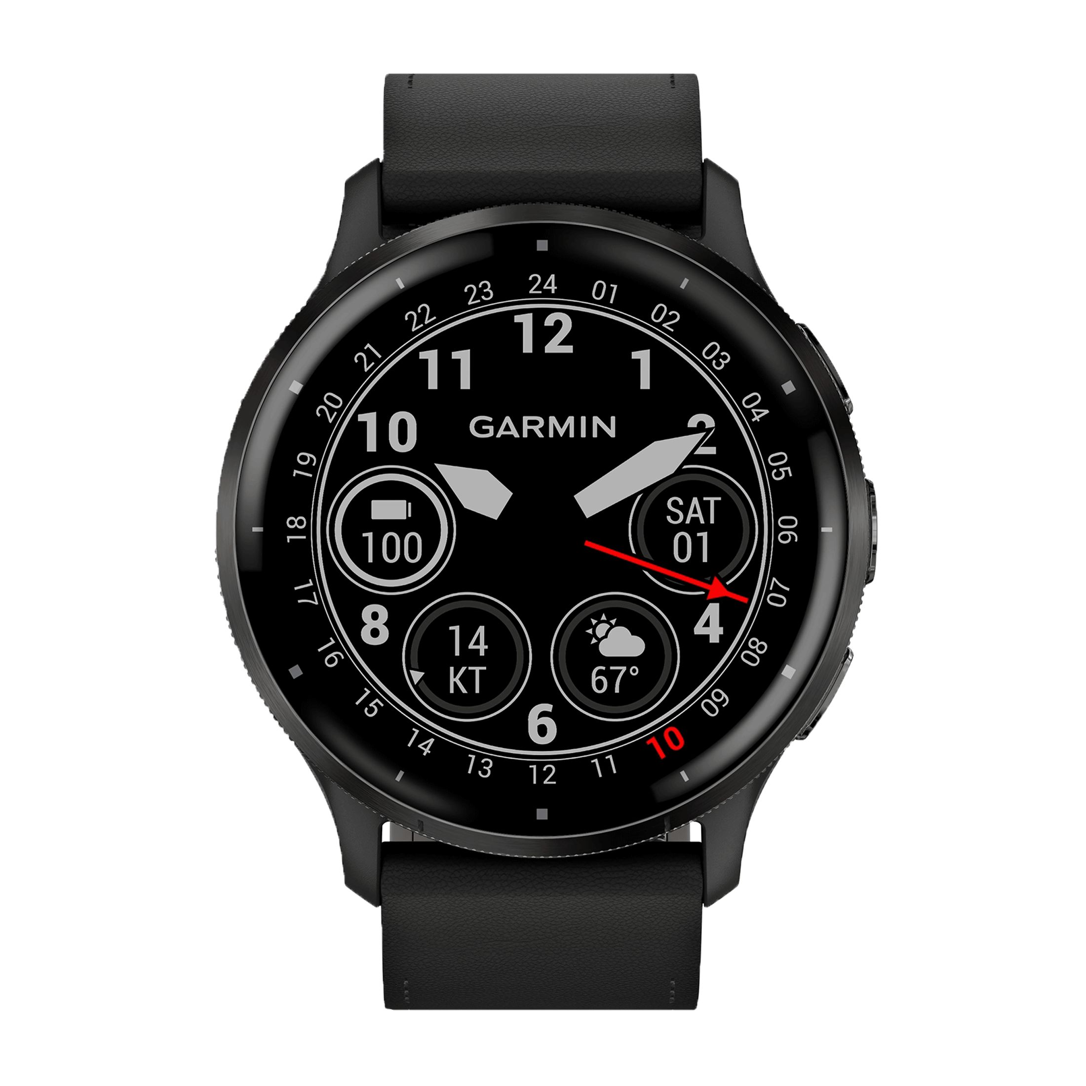 Montre connectée Garmin Venu 3 Gray bracelet cuir noir 45 mm